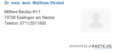 Dr med dent matthias strobel