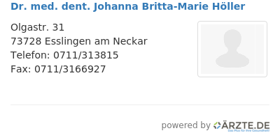 Dr med dent johanna britta marie hoeller