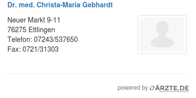 Dr med christa maria gebhardt