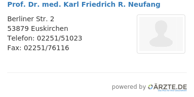 Prof dr med karl friedrich r neufang