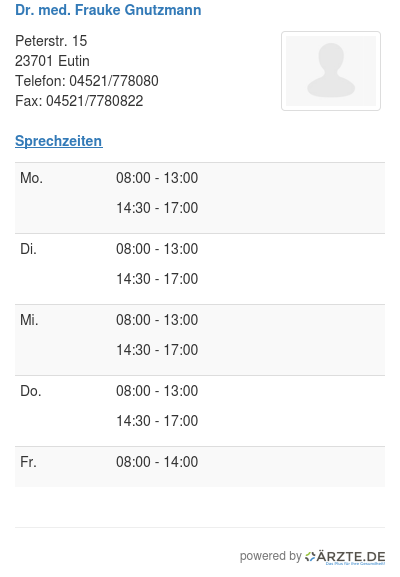 Dr med frauke gnutzmann