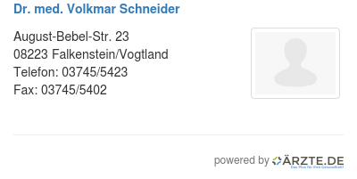 Dr med volkmar schneider