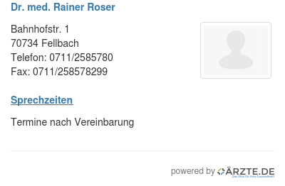 Dr med rainer roser