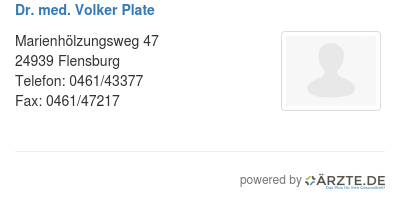 Dr med volker plate