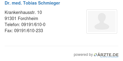 Dr med tobias schmieger
