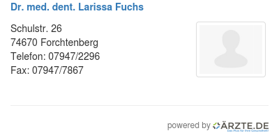 Dr med dent larissa fuchs
