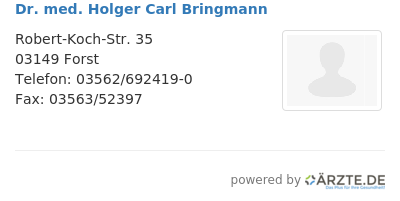 Dr med holger carl bringmann