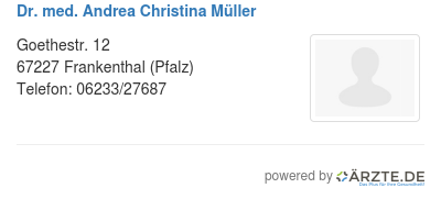 Dr med andrea christina mueller