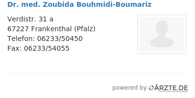 Dr med zoubida bouhmidi boumariz