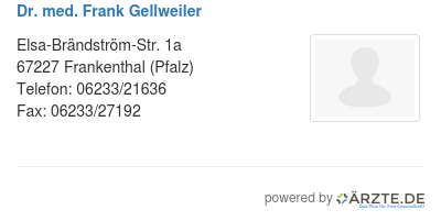 Dr med frank gellweiler