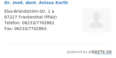 Dr med dent anissa korth