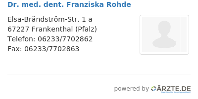 Dr med dent franziska rohde