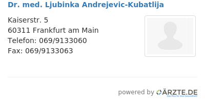 Dr med ljubinka andrejevic kubatlija