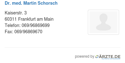 Dr med martin schorsch