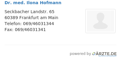 Dr med ilona hofmann