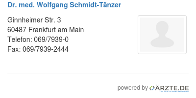 Dr med wolfgang schmidt taenzer