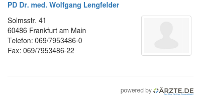Pd dr med wolfgang lengfelder