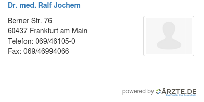 Dr med ralf jochem