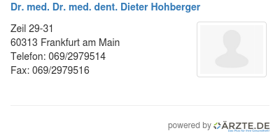 Dr med dr med dent dieter hohberger