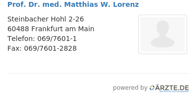 Prof dr med matthias w lorenz