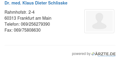 Dr med klaus dieter schlisske