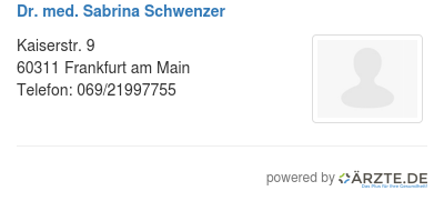 Dr med sabrina schwenzer