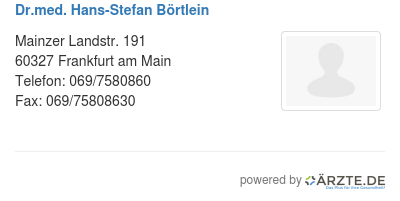 Dr med hans stefan boertlein