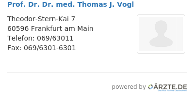 Prof dr dr med thomas j vogl