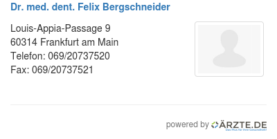 Dr med dent felix bergschneider