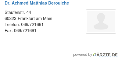 Dr achmed matthias derouiche