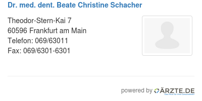 Dr med dent beate christine schacher