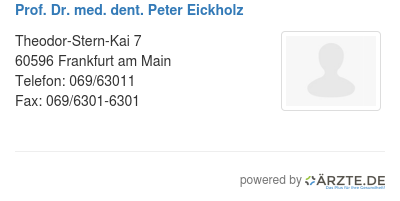 Prof dr med dent peter eickholz