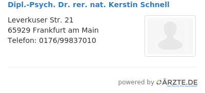 Dipl psych dr rer nat kerstin schnell