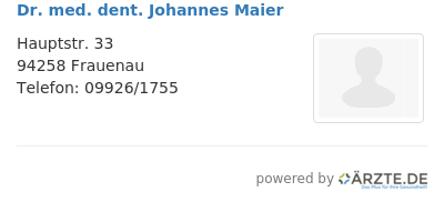 Dr med dent johannes maier
