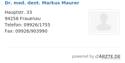 Dr med dent markus maurer