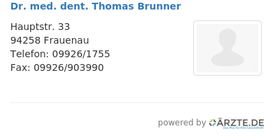 Dr med dent thomas brunner