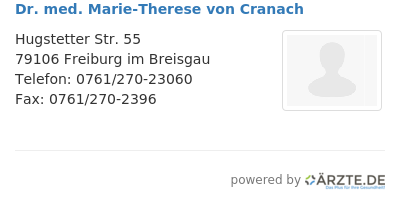 Dr med marie therese von cranach
