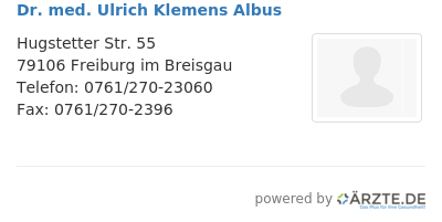 Dr med ulrich klemens albus