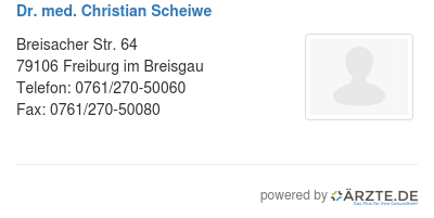 Dr med christian scheiwe
