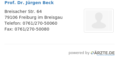 Prof dr juergen beck