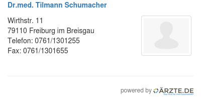 Dr med tilmann schumacher