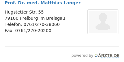 Prof dr med matthias langer