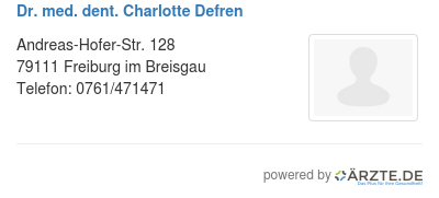 Dr med dent charlotte defren