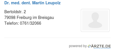 Dr med dent martin leupolz