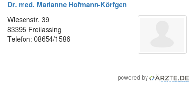 Dr med marianne hofmann koerfgen