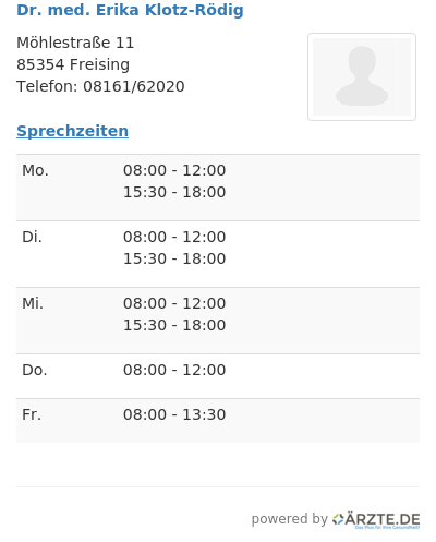 Dr med erika klotz roedig