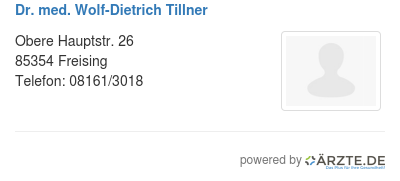 Dr med wolf dietrich tillner