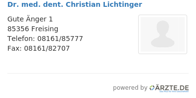Dr med dent christian lichtinger
