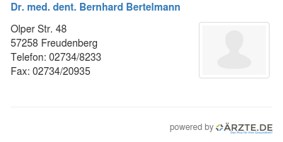 Dr med dent bernhard bertelmann
