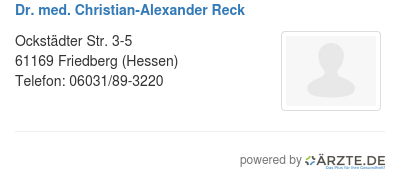 Dr med christian alexander reck 515229